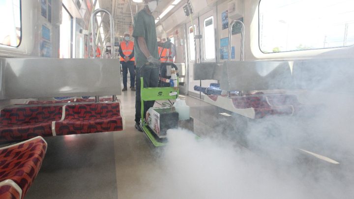 Metrô adota sistema de desinfecção com névoa seca para combate ao coronavírus nos vagões