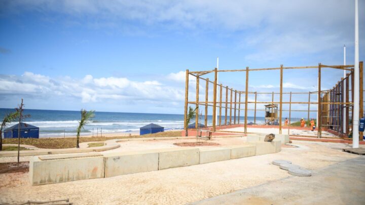 Obras de requalificação da orla de Pituaçu alcançam 70% de conclusão   